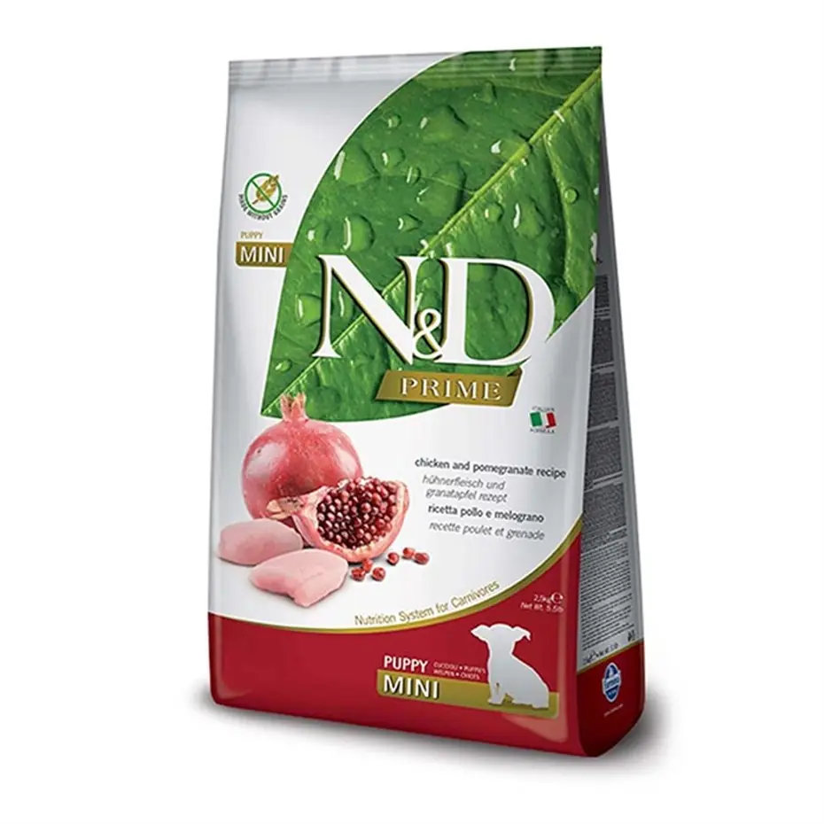 N&D PRİME TAHILSIZ TAVUK VE NARLI KÜÇÜK IRK YAVRU KÖPEK MAMASI 2,5 KG