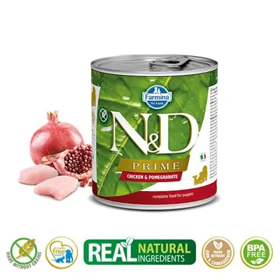 N&D PRİME TAVUK VE NARLI TAHILSIZ YAVRU KÖPEK KONSERVESİ 285G