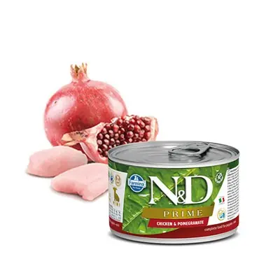 N&D PUPPY MİNİ PRİME TAVUK VE NAR YAVRU KÖPEK KONSERVE MAMASI 140 GR