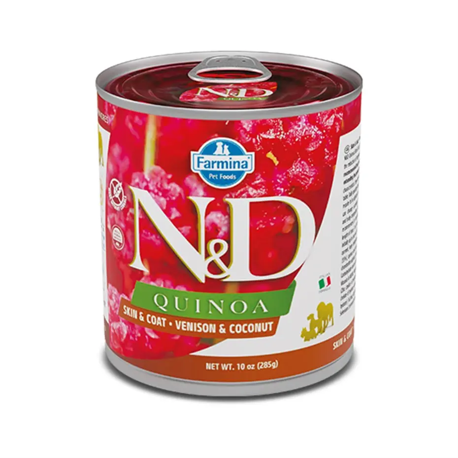 N&D QUİNOA SKİN GEYİK VE HİNDİSTAN CEVİZLİ KÖPEK KONSERVESİ 285 GR