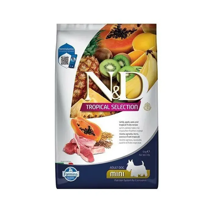 N&D TROPİCAL SELECTİON KUZU ETLİ MİNİ IRK YETİŞKİN KÖPEK MAMASI 5KG