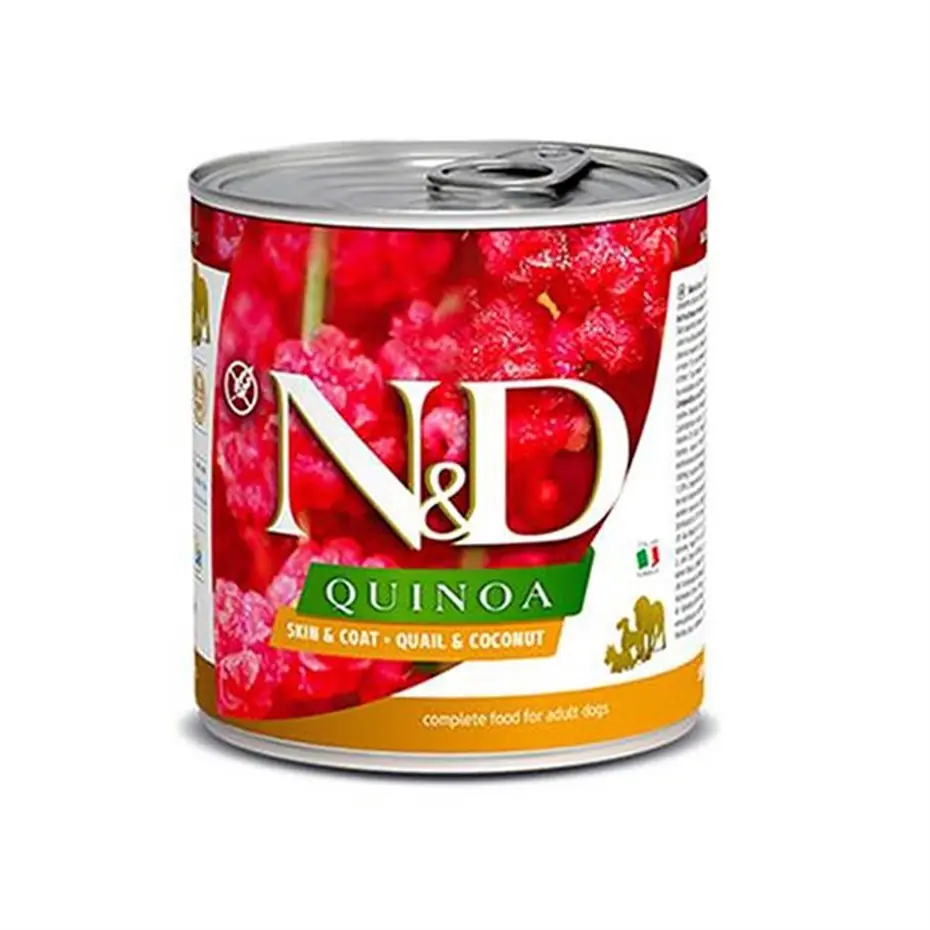 ND QUİNOA SKİN&COAT BILDIRCIN VE HİNDİSTAN CEVİZLİ KÖPEK KONSERVESİ 285GR