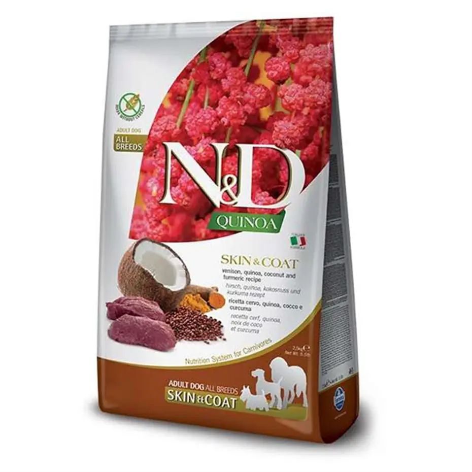 ND QUİNOA SKİN-COAT ALL BREED GEYİK KİNOA DERİ TÜY SAĞLIĞI KÖPEK MAMASI 2,5 KG