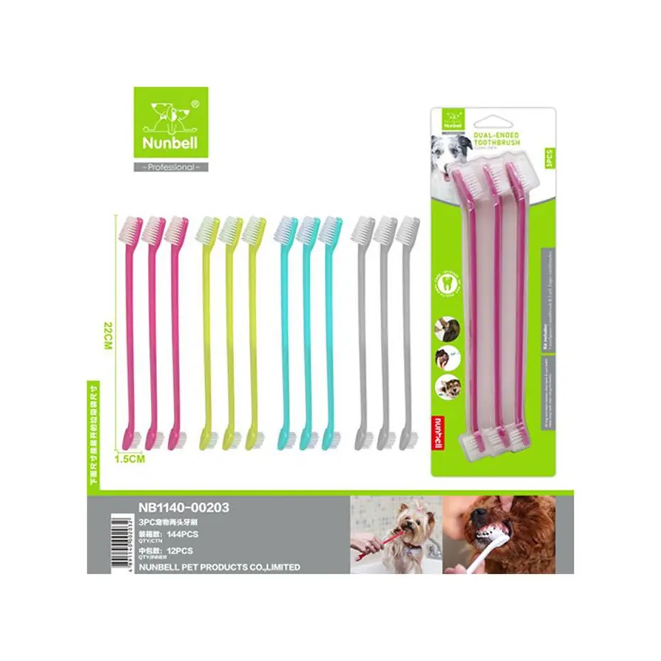 NUNBELL KEDİ KÖPEK DİŞ FIRÇASI 22CM 3LÜ