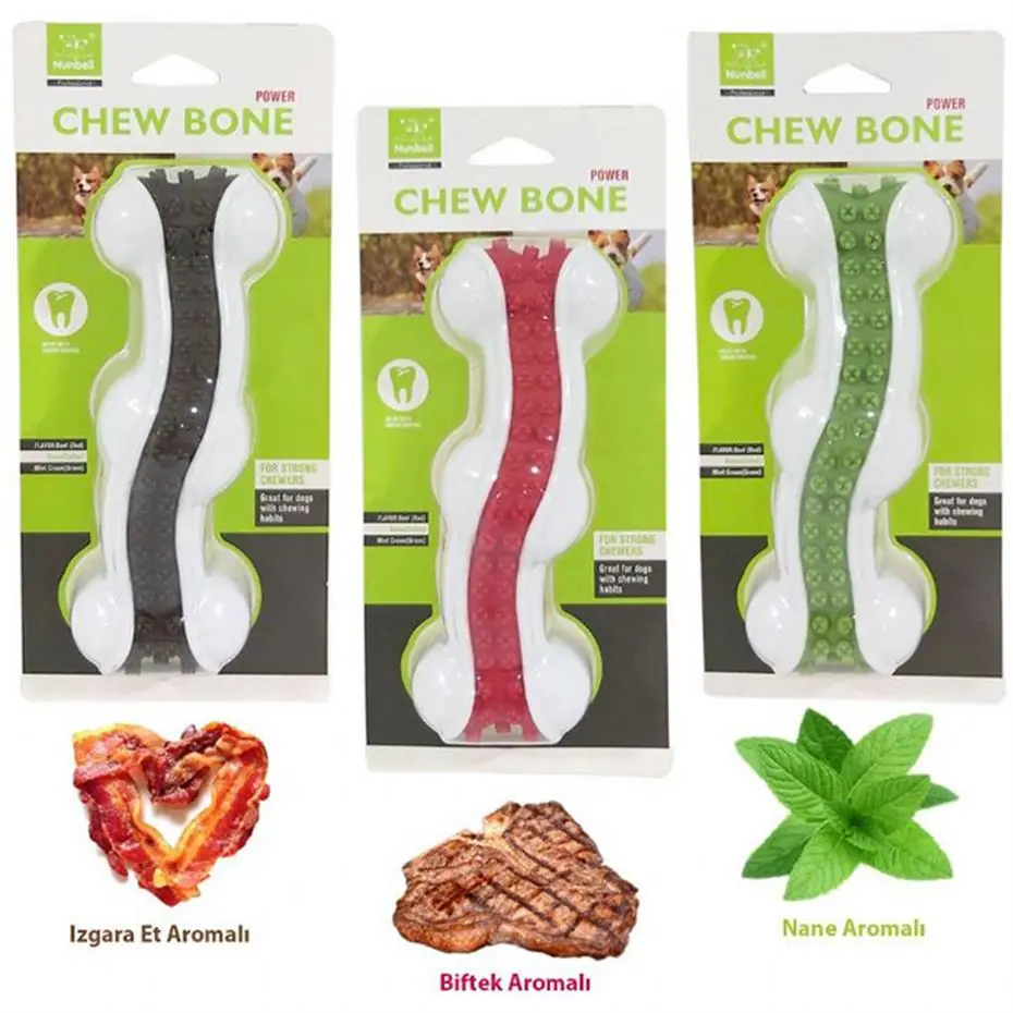NUNBELL KÖPEK OYUNCAĞI AROMALI DOLGULU KEMİK LARGE