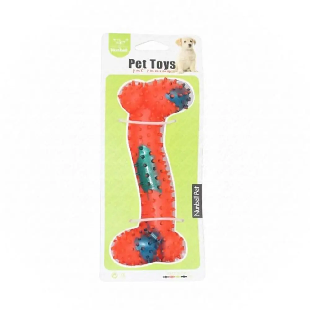 NUNBELL PLASTİK DİKENLİ KEMİK KÖPEK ISIRMA OYUNCAĞI 15 CM