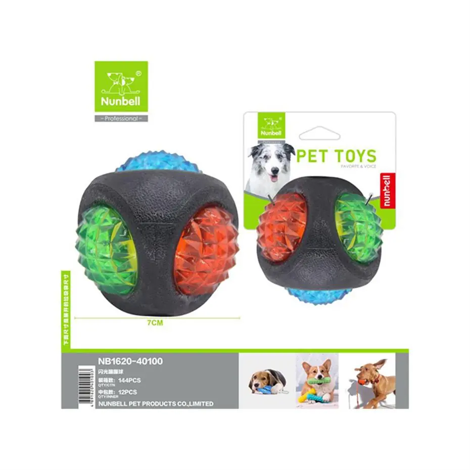 NUNBELL PLASTİK IŞIKLI TOP KÖPEK OYUNCAĞI
