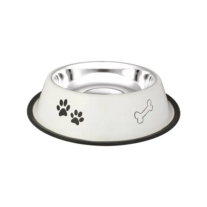 ORİPET ASRPP PATİ VE KEMİK DESENLİ KÖPEK ÇELİK MAMA KABI 96 OZ