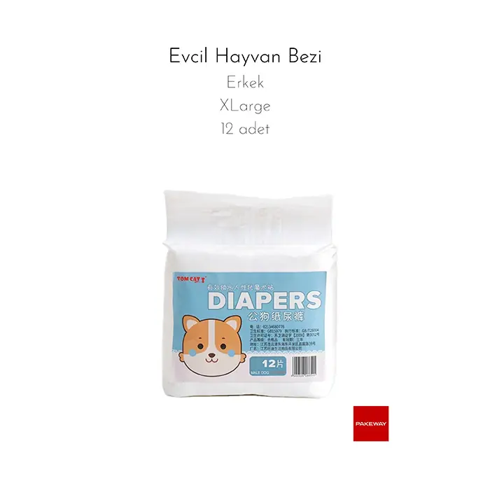 PAKEWAY TOMCAT ERKEK EVCİL HAYVAN BEZİ XLARGE 12 ADET