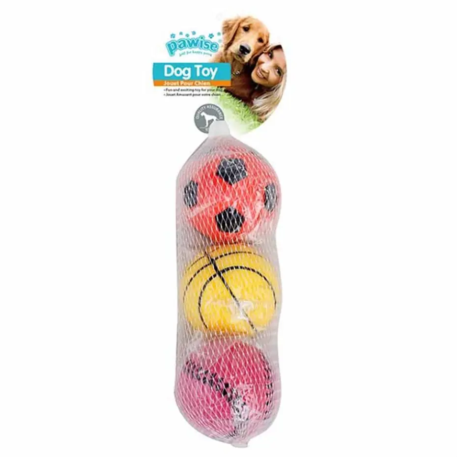 PAWİSE ZIPLAYAN SERT TOP 3'LÜ 6CM