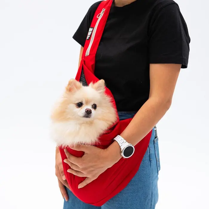 PAWSTAR KIRMIZI CROSSBODY KÜÇÜK IRK KÖPEK ÇAPRAZ TAŞIMA ÇANTASI