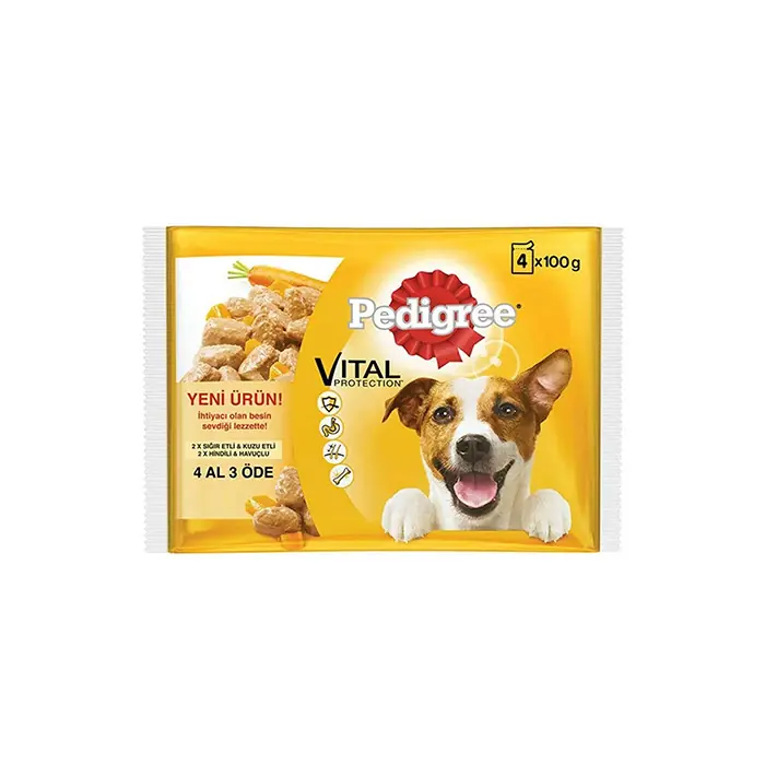 PEDİGREE YETİŞKİN MULTİPACK KÖPEK YAŞ MAMASI 4X100 GR