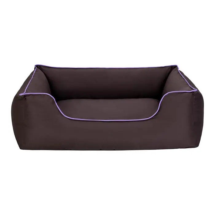 PET COMFORT ALPHA SU GEÇİRMEZ KÖPEK YATAĞI KAHVERENGİ VE MOR BİYE LARGE 105X85CM