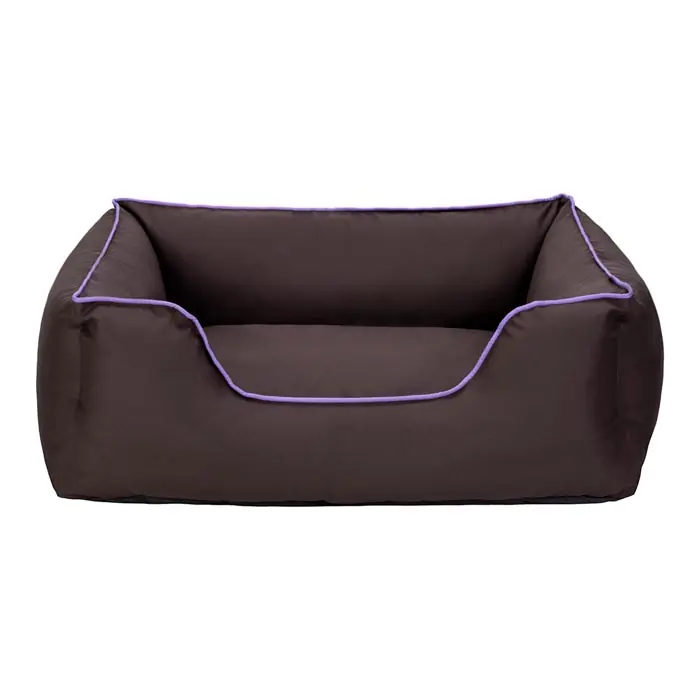 PET COMFORT ALPHA SU GEÇİRMEZ KÖPEK YATAĞI KAHVERENGİ VE MOR BİYE MEDİUM 80X65CM