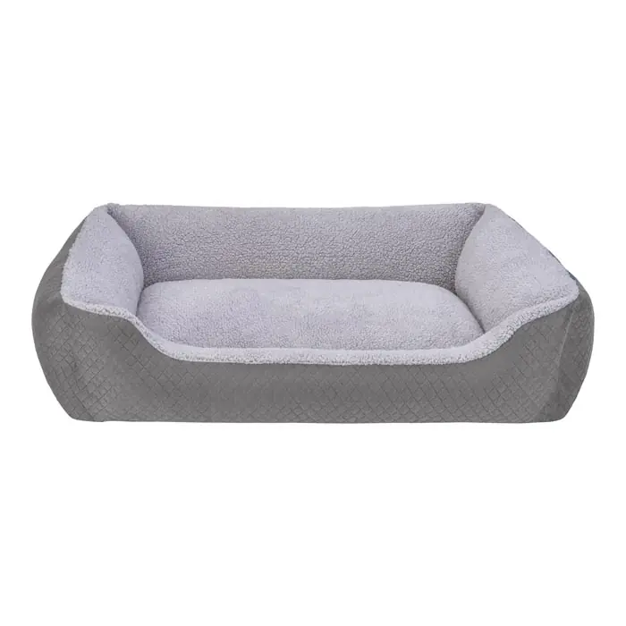 PET COMFORT BRAVO PELUŞ KÖPEK YATAĞI GRİ LARGE 90X70CM