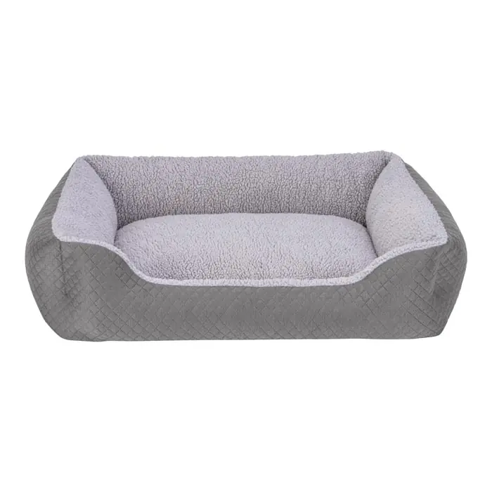 PET COMFORT BRAVO PELUŞ KÖPEK YATAĞI GRİ MEDİUM 75X60CM