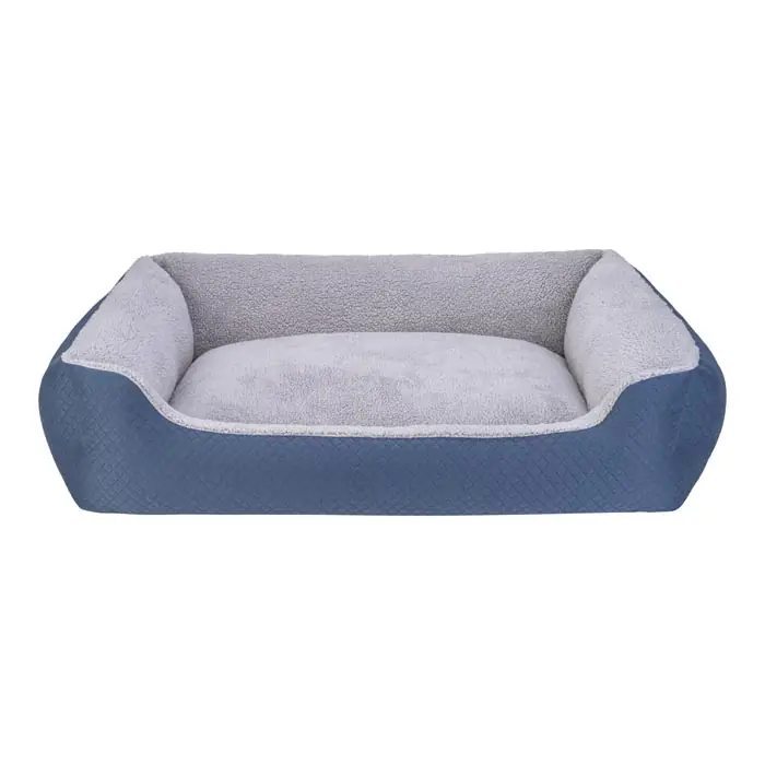 PET COMFORT BRAVO PELUŞ KÖPEK YATAĞI MAVİ VE GRİ XLARGE 105X80CM