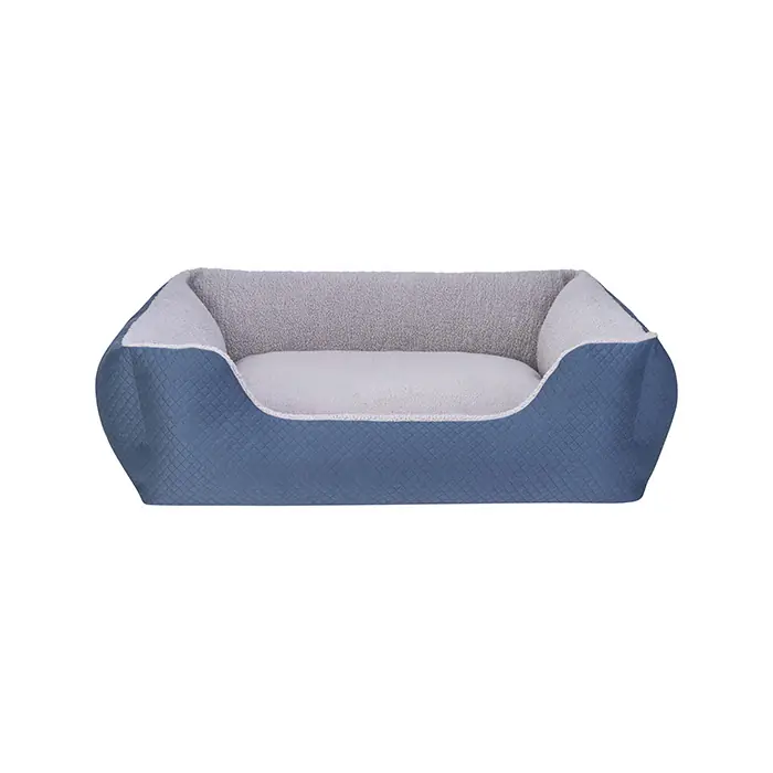 PET COMFORT ECHO PELUŞ KÖPEK YATAĞI MAVİ VE GRİ LARGE 105X80CM