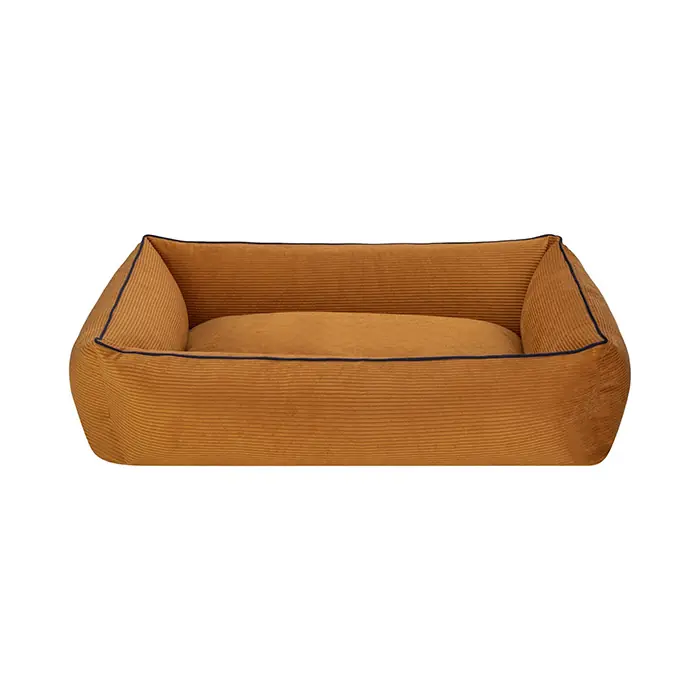PET COMFORT GOLF KÖPEK YATAĞI HARDAL VE PARLİAMENT MAVİ BİYE MEDİUM 90X70CM