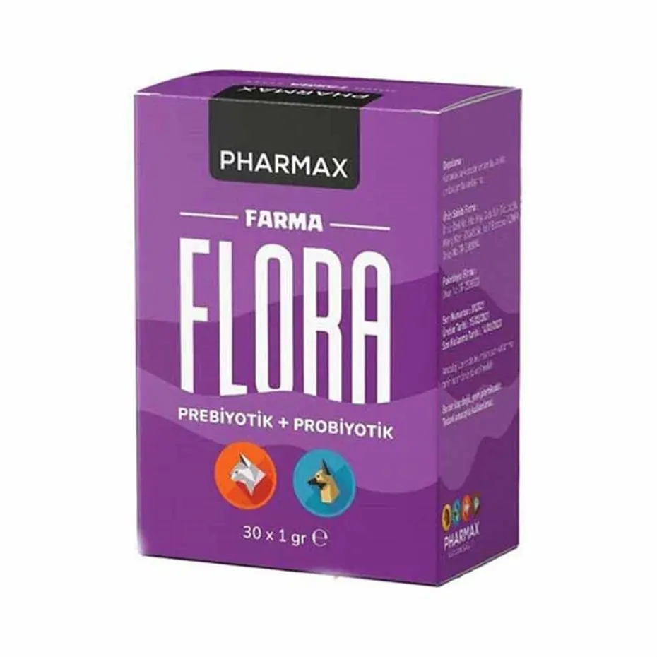 PHARMAX FARMA FLORA PREBİYOTİK KEDİ VE KÖPEK PREMİX 30 ADET X 1GR