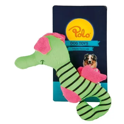 POLO PELUŞ ÇİZGİLİ DENİZATI YEŞİL/MAVİ KÖPEK OYUNCAĞI 18 CM