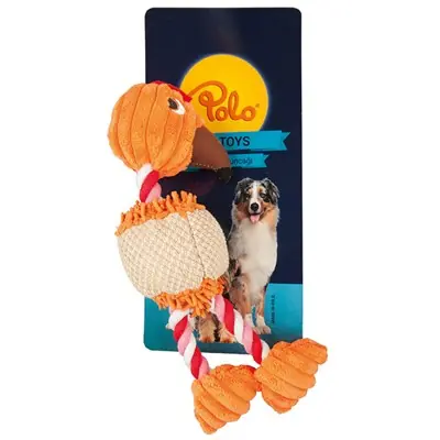 POLO PELUŞ İP AYAKLI TAVUK 3 RENK KÖPEK OYUNCAĞI 28 CM