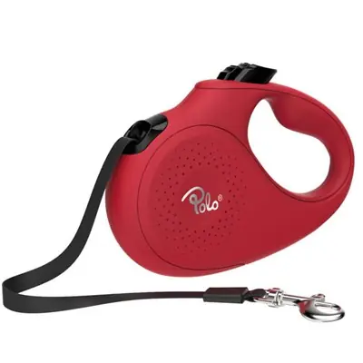 POLO SOLİD KIRMIZI OTOMATİK KÖPEK TASMASI XSMALL 3 M/12 KG
