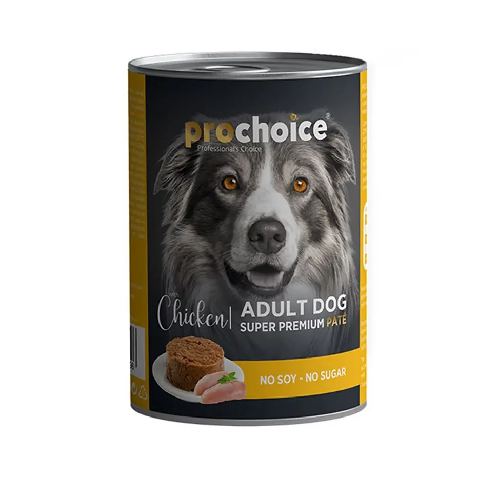 PRO CHOİCE TAVUK ETLİ ŞEKERSİZ EZME YETİŞKİN KÖPEK KONSERVESİ 400GR