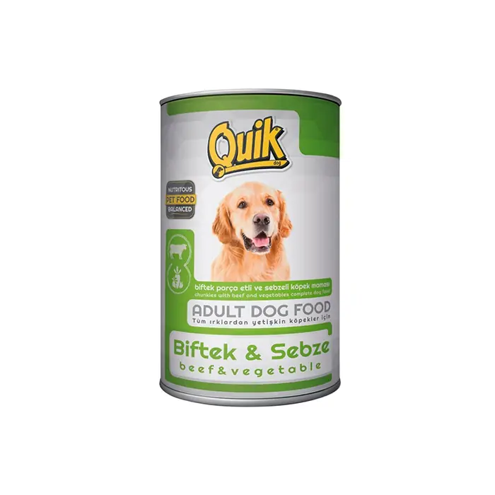 QUİK BİFTEK VE SEBZELİ YETİŞKİN KÖPEK KONSERVESİ 415 GR