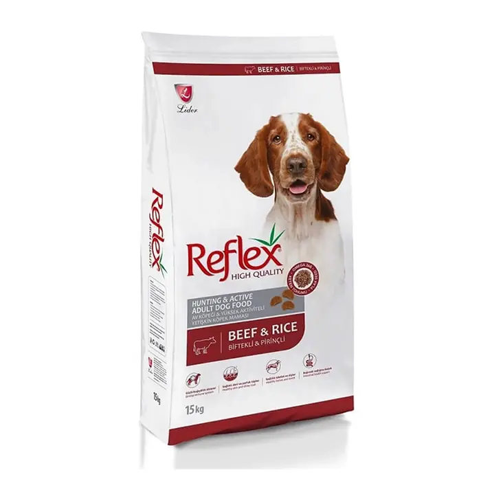 REFLEX ADULT BEEF RİCE BİFTEKLİ VE PİRİNÇLİ YETİŞKİN KÖPEK MAMASI 3KG