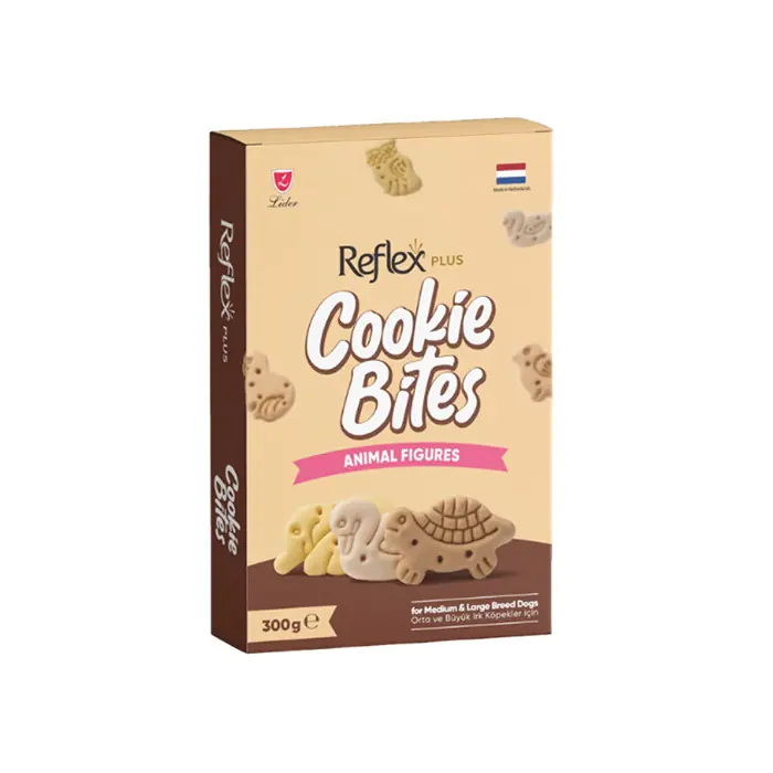 REFLEX PLUS COOKİE BİTES ANİMAL FİGURES ORTA VE BÜYÜK IRK YEŞİKİN KÖPEK ÖDÜL MAMASI 300GR