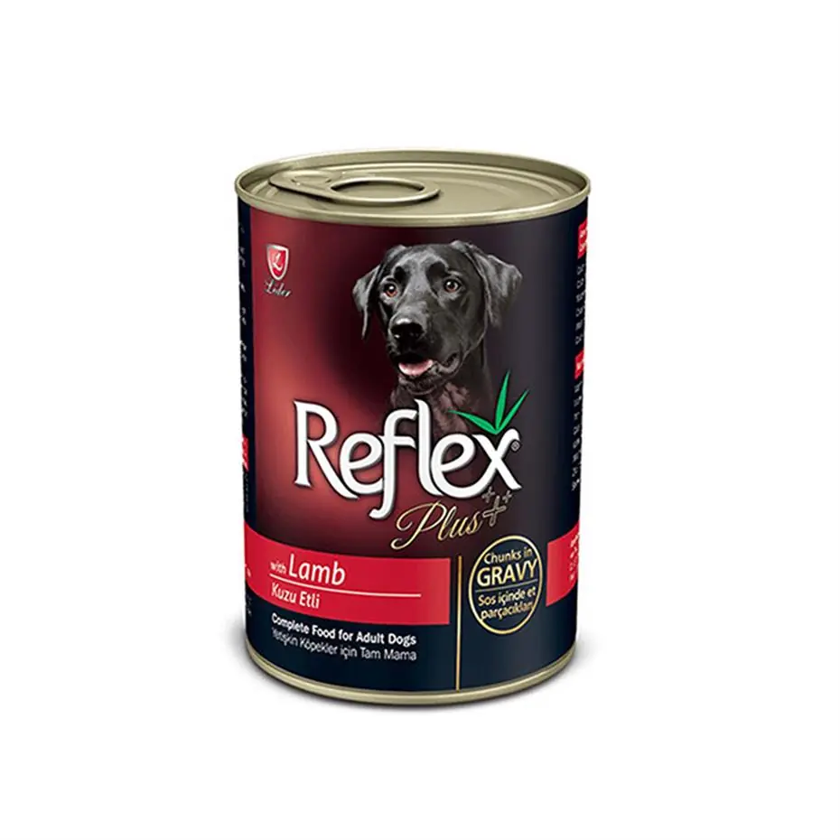 REFLEX PLUS KUZU ETLİ YETİŞKİN KÖPEK KONSERVESİ 400 GR