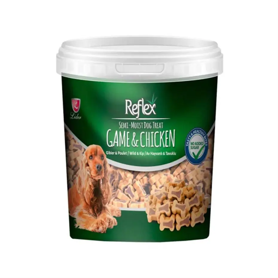 REFLEX SEMİ MOİST AV HAYVANLI TAVUKLU KÖPEK ÖDÜLÜ 500 GR