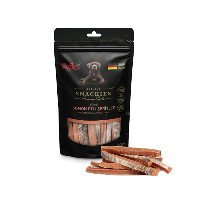 REFLEX SNACKİES FÜME SOMON ETLİ ŞERİT KÖPEK ÖDÜLÜ 170 GR