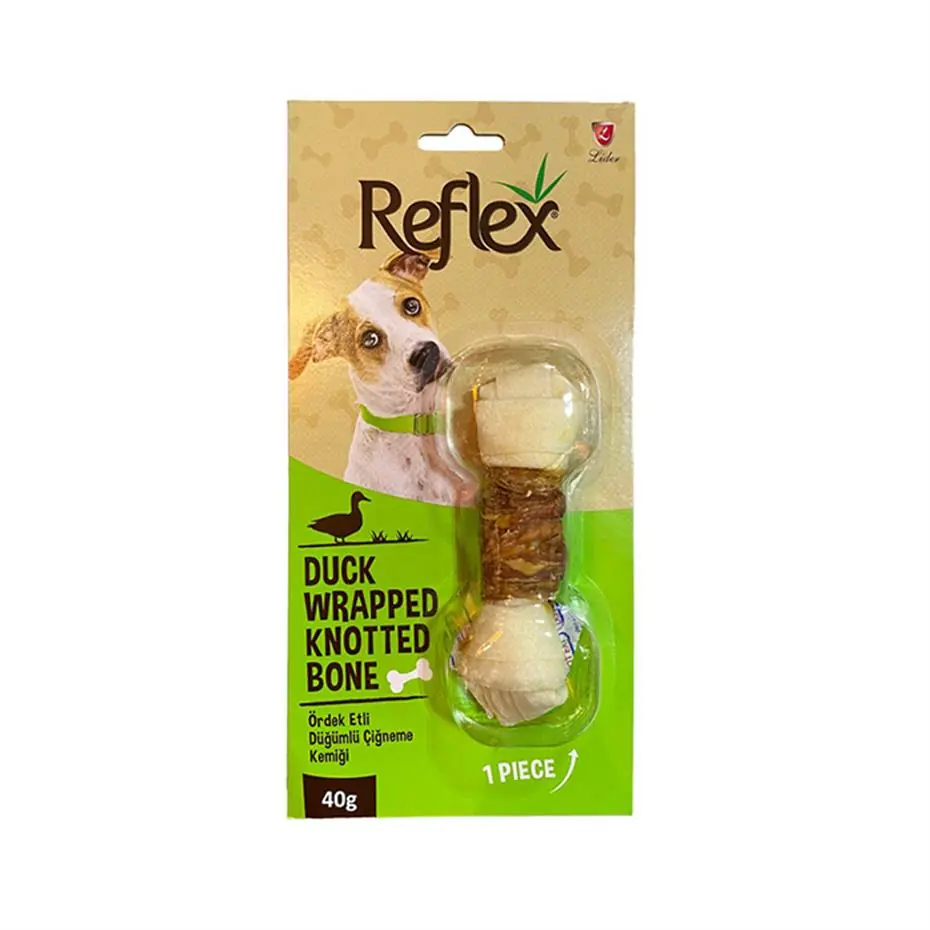 REFLEX ÖRDEK ETLİ DÜĞÜM KEMİK KÖPEK ÖDÜLÜ 40GR