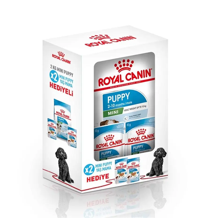 ROYAL CANİN BOX MİNİ PUPPY YAVRU KÖPEK MAMASI 2 KG + 2 ADET MİNİ PUPPY YAŞ MAMA HEDİYELİ