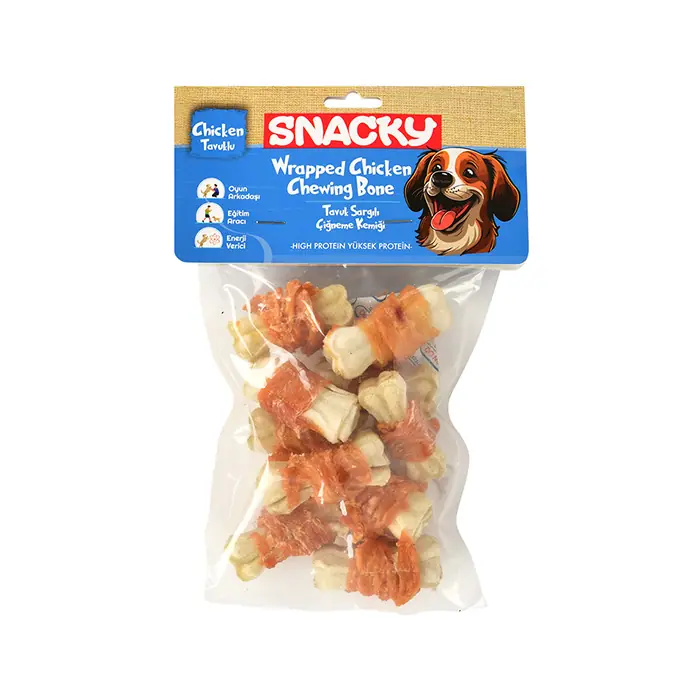 SNACKY BEYAZ TAVUK SARGILI KEMİK KÖPEK ÖDÜLÜ 5 CM