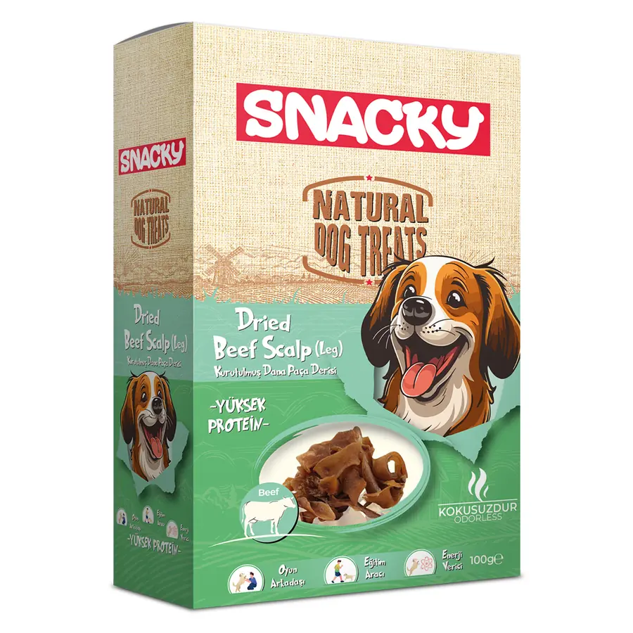 SNACKY KURUTULMUŞ DANA PAÇA DERİSİ KÖPEK ÖDÜLÜ 100 GR