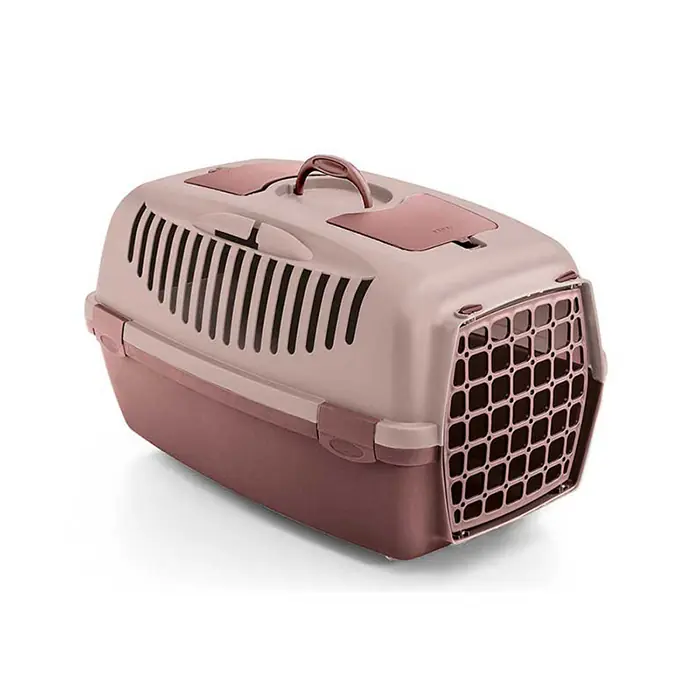STEFANPLAST GULLİVER 2 KEDİ VE KÖPEK TAŞIMA KAFESİ 55X36X35CM GÜL KURUSU