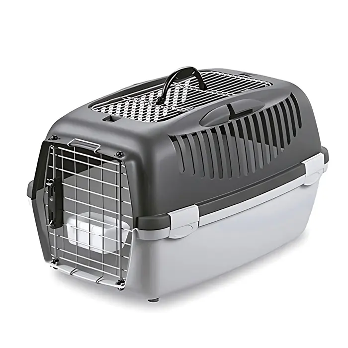 STEFANPLAST GULLİVER 3 DELUX ÜSTTEN AÇILIR KEDİ VE KÖPEK TAŞIMA KAFESİ 61X40X38CM GRİ