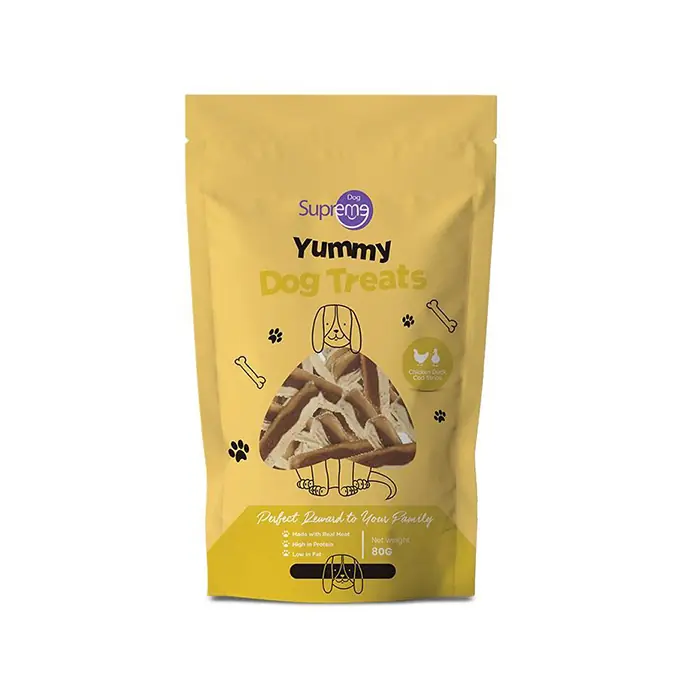 SUPREME YUMMY ŞERİT ŞEKLİNDE MORİNA BALIK, TAVUK VE ÖRDEKLİ KÖPEK ÖDÜL MAMASI 80GR