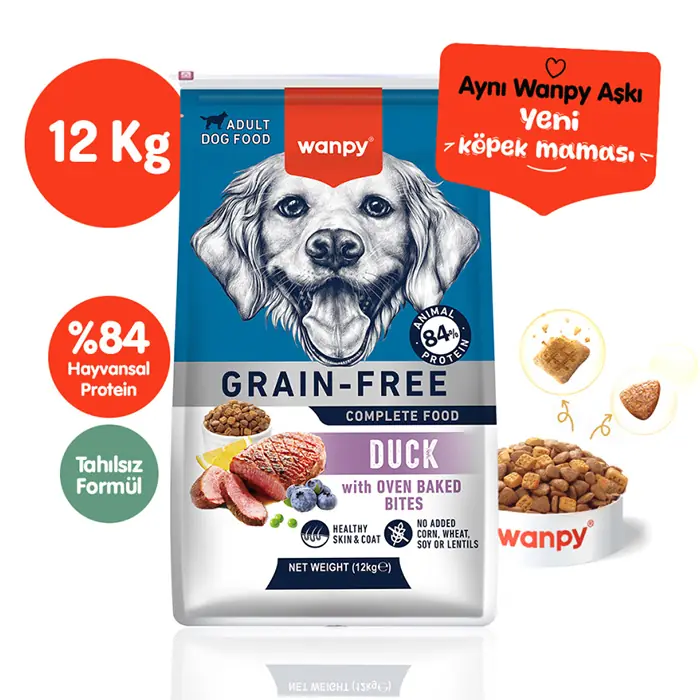 WANPY TAHILSIZ ÖRDEKLİ YETİŞKİN KÖPEK MAMASI 12KG
