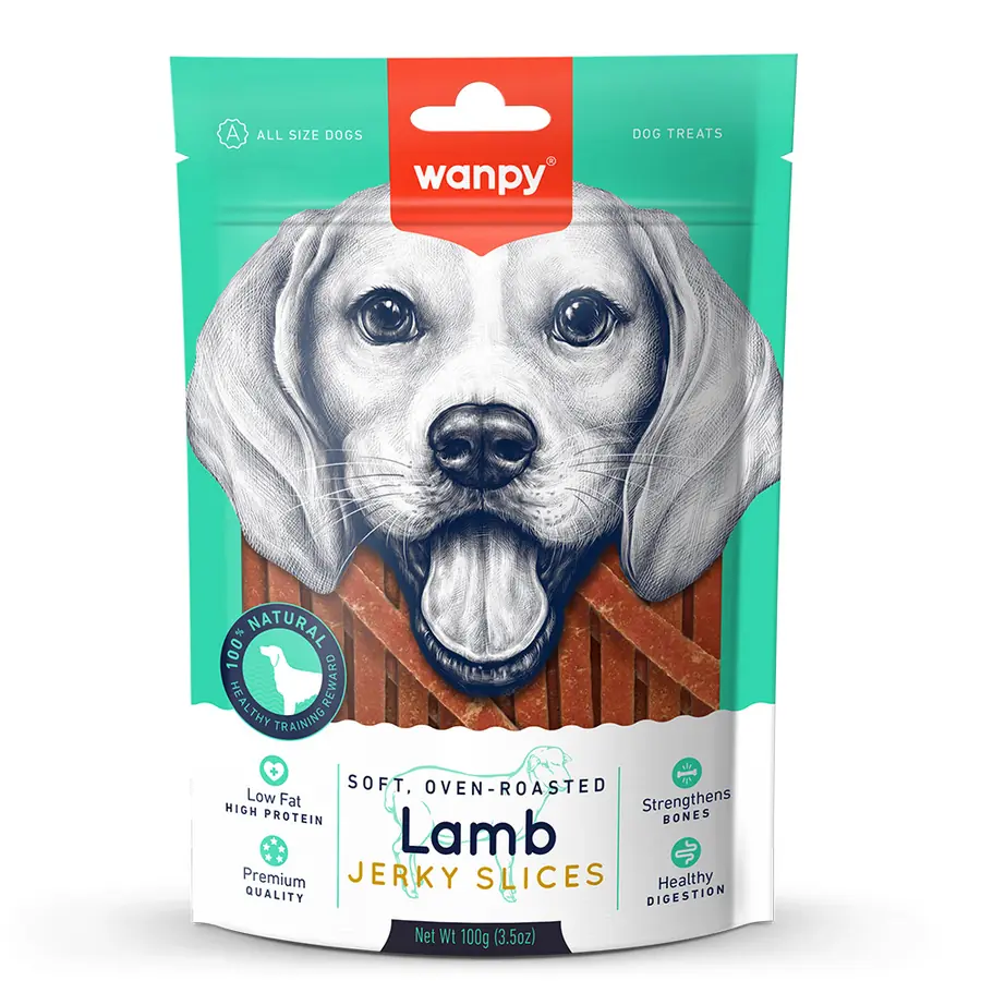 WANPY YUMUŞAK KUZU ETİ DİLİMLERİ KÖPEK ÖDÜLÜ 100GR
