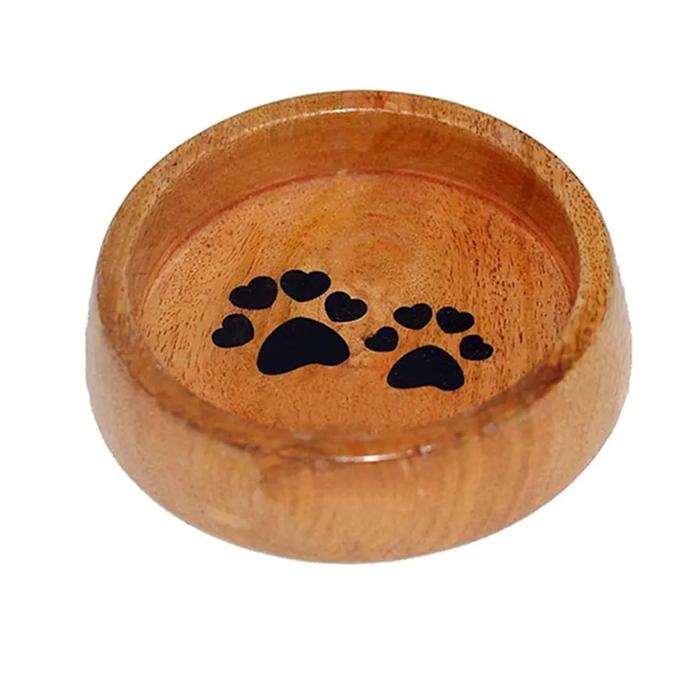 ZAMPA YUVARLAK AHŞAP MAMA VE SU KABI 12CM