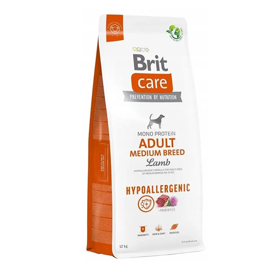 BRİT CARE HYPO-ALLERGENİC ORTA IRK KUZULU YETİŞKİN KÖPEK MAMASI 12 KG