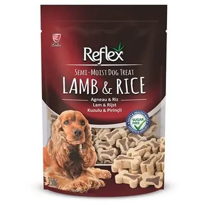 REFLEX SEMİ-MOİST KUZULU PİRİNÇLİ KÖPEK ÖDÜLÜ 150 GR