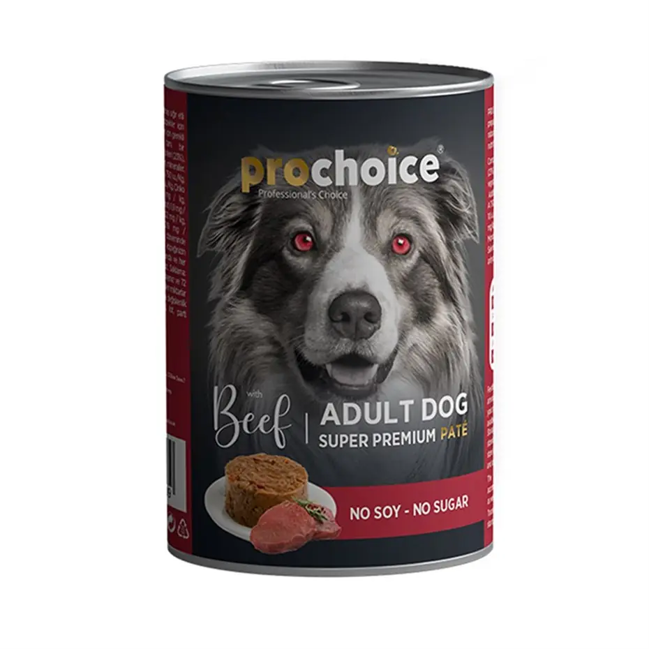 PRO CHOİCE SIĞIR ETLİ ŞEKERSİZ EZME YETİŞKİN KÖPEK KONSERVESİ 400GR