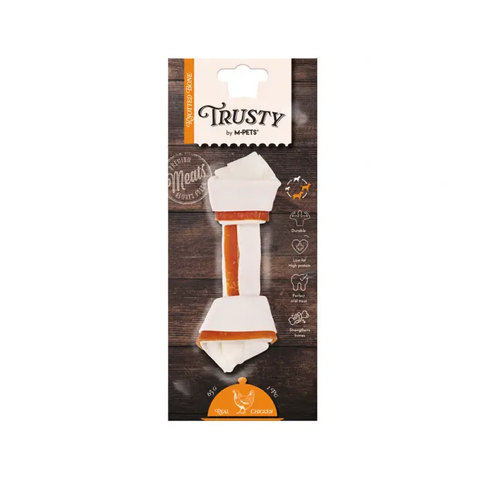 M-PETS TRUSTY TAVUKLU DÜĞÜMLÜ KEMİK KÖPEK ÖDÜLÜ 65GR/15,3CM