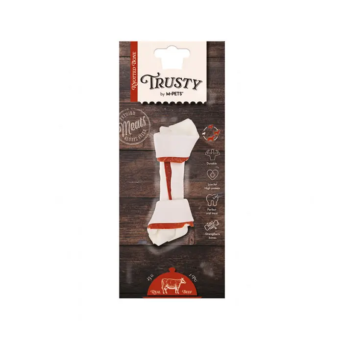 M-PETS TRUSTY SIĞIR ETLİ DÜĞÜMLÜ KEMİK KÖPEK ÖDÜLÜ 45GR/12,7CM