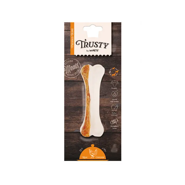 M-PETS TRUSTY TAVUKLU PRESLİ KEMİK KÖPEK ÖDÜLÜ 55GR/12,7CM